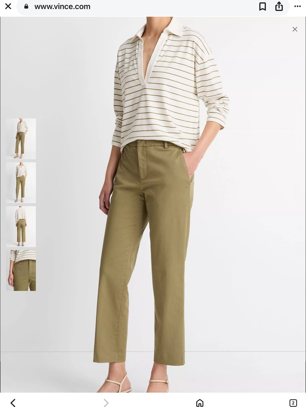 Avery mid rise Italian stretch cotton chino